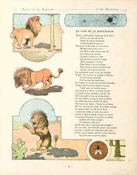 Az oroszlán és a szúnyog, illusztráció Jean de La Fontaine „Mesék” című művéből, 1906-os kiadás